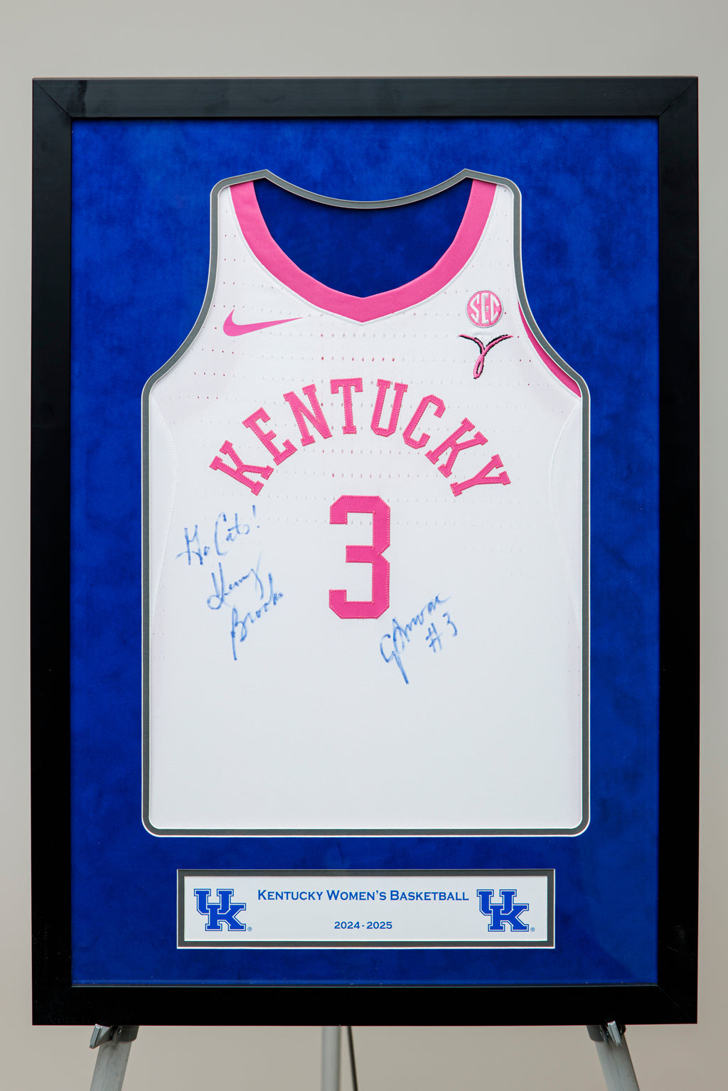 Coach Kenny Brooks and Georgia Amoore Autographed #3 Wildcats Jersey